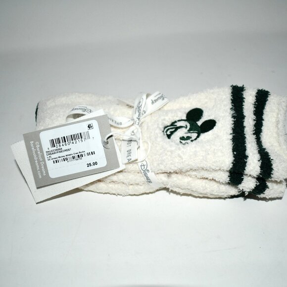 Barefoot Dreams Mickey Mouse CozyChic Fluffy Crew Socks Cream Pinecrest Disney - Picture 2 of 4